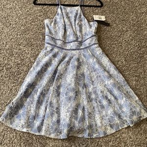 Cute Floral Lavender Short Dress